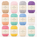 12 colours cotton yarn set with assorted 8 ply yarn skeins