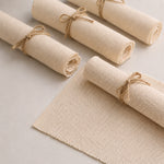 5pcs blank punch needle practice cloth set in natural beige woven fabric