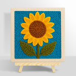 A cheerful sunflower punch needle kit for beginners