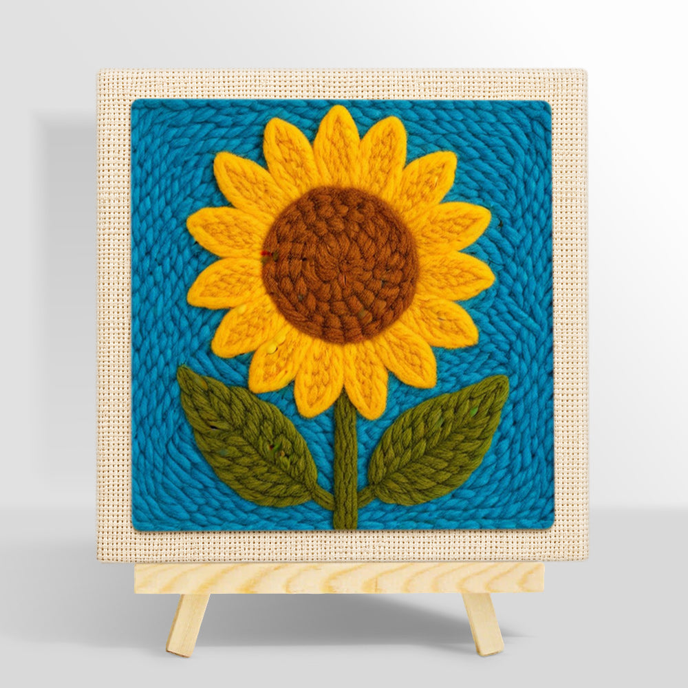 A cheerful sunflower punch needle kit for beginners