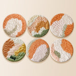 Abstract cloud punch needle coaster kit finished handmade coasters