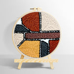 Abstract geometric colour blocks punch needle kit for beginners