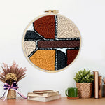 Finished abstract geometric colour blocks artwork displayed on a wall