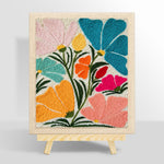 Abstract multicolour fan flowers punch needle kit for beginners