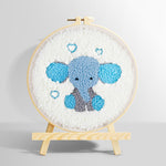 Adorable baby elephant punch needle kit for beginners