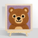 Adorable bear face punch needle kit for beginners