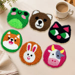 Adorable farm animals punch needle coasters used for home decoration