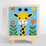 Adorable love-themed giraffe punch needle kit for beginners
