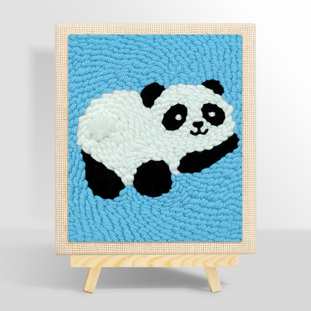 Adorable relaxing panda punch needle kit for beginners