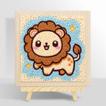 Adorable starry lion punch needle kit for beginners
