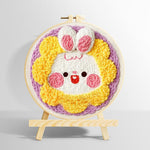 Adorable sunflower bunny punch needle kit for beginners