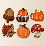 Autumn harvest punch needle coaster kit finished handmade coasters