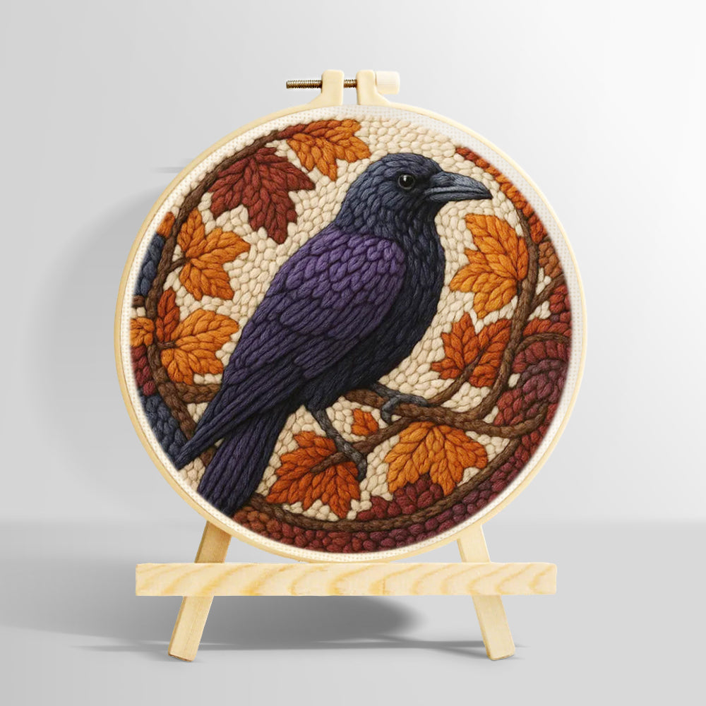 Autumn raven punch needle kit for beginners