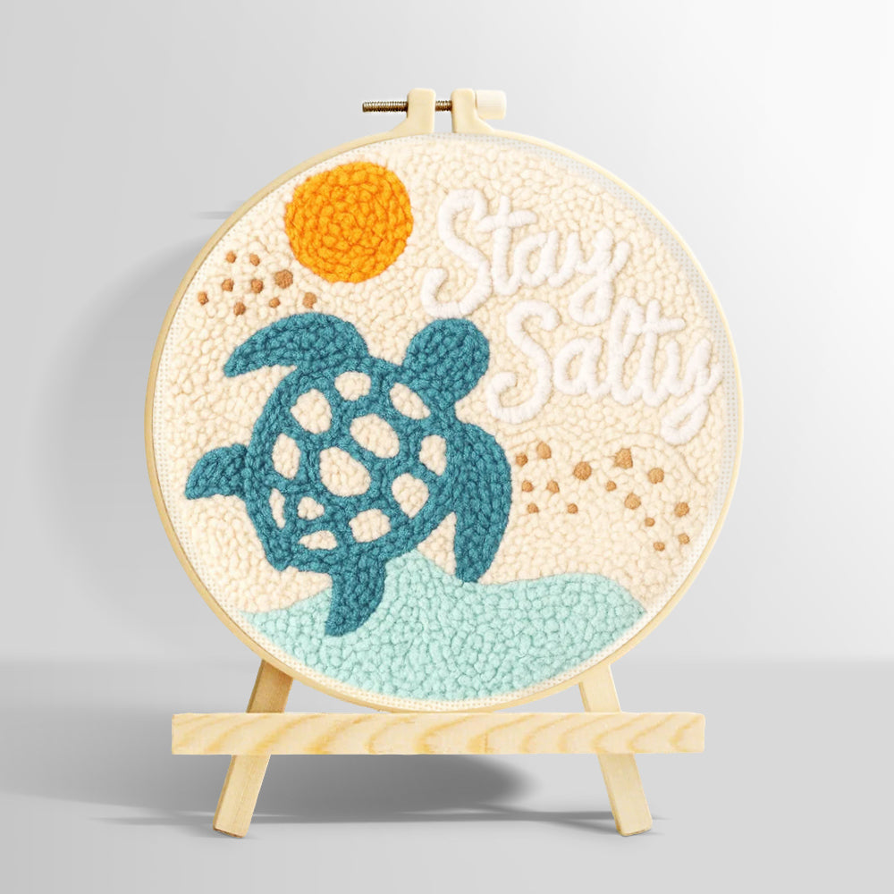 Beach turtle punch needle kit for beginners