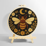 Bee, moon and flowers punch needle kit for beginners