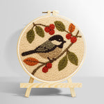 Bird and berries punch needle kit for beginners