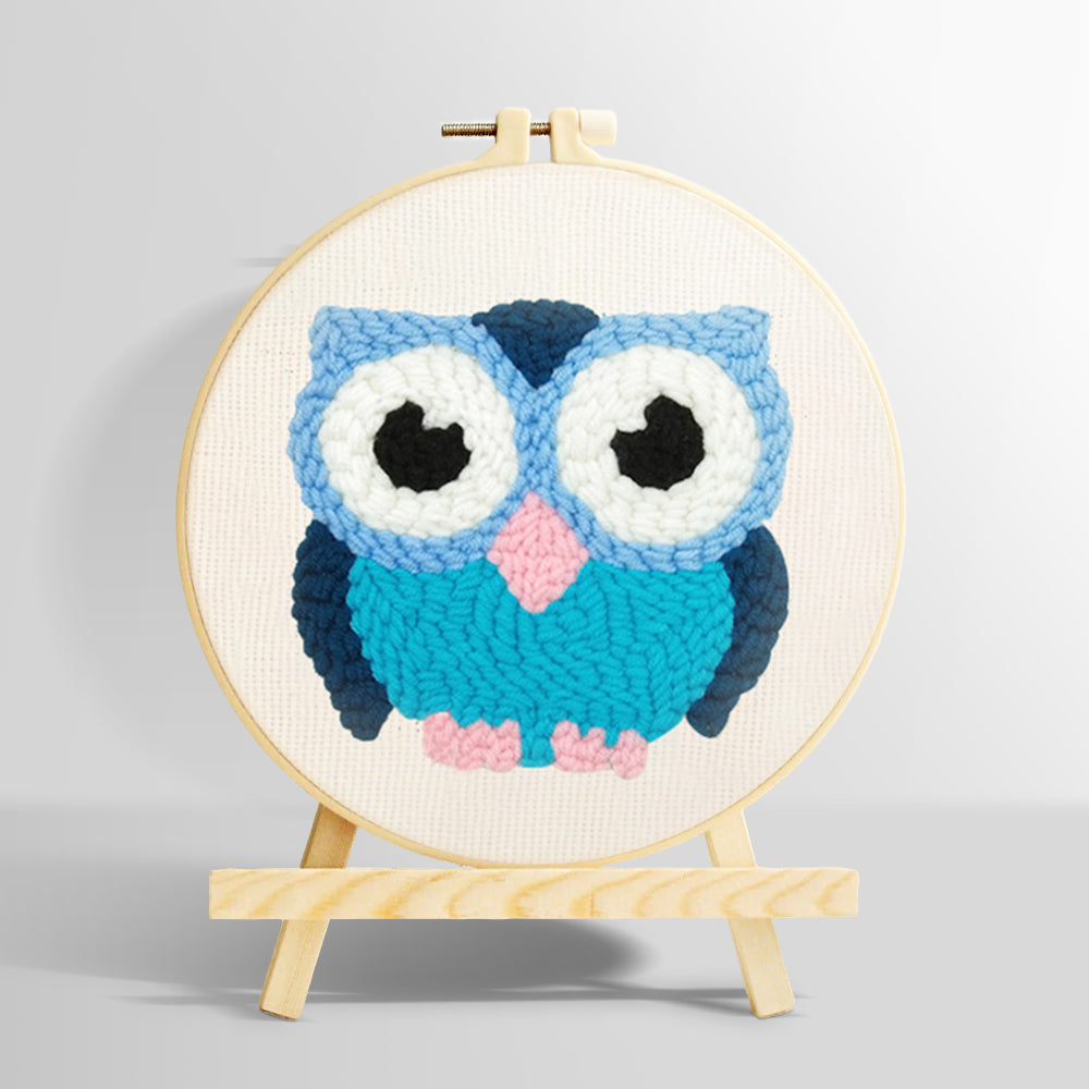 Blue owl punch needle kit for beginners