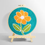 Bright orange flower punch needle kit for beginners
