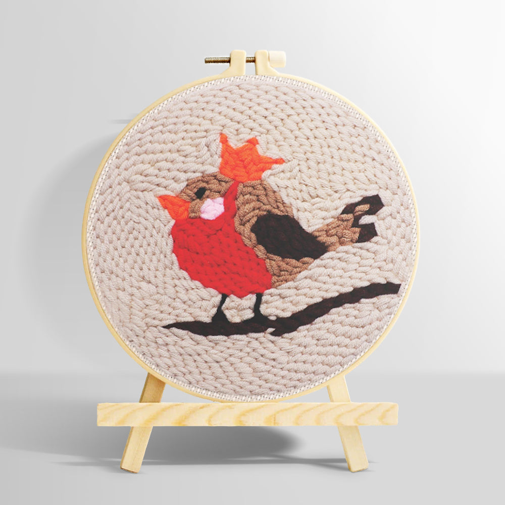 British robin punch needle kit for beginners