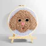 Brown puppy punch needle kit for beginners