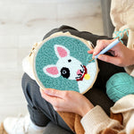 Creating handmade bull terrier punch needle artwork
