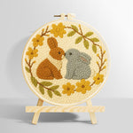 Bunny love wreath punch needle kit for beginners