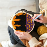 Creating handmade cats and bats punch needle artwork