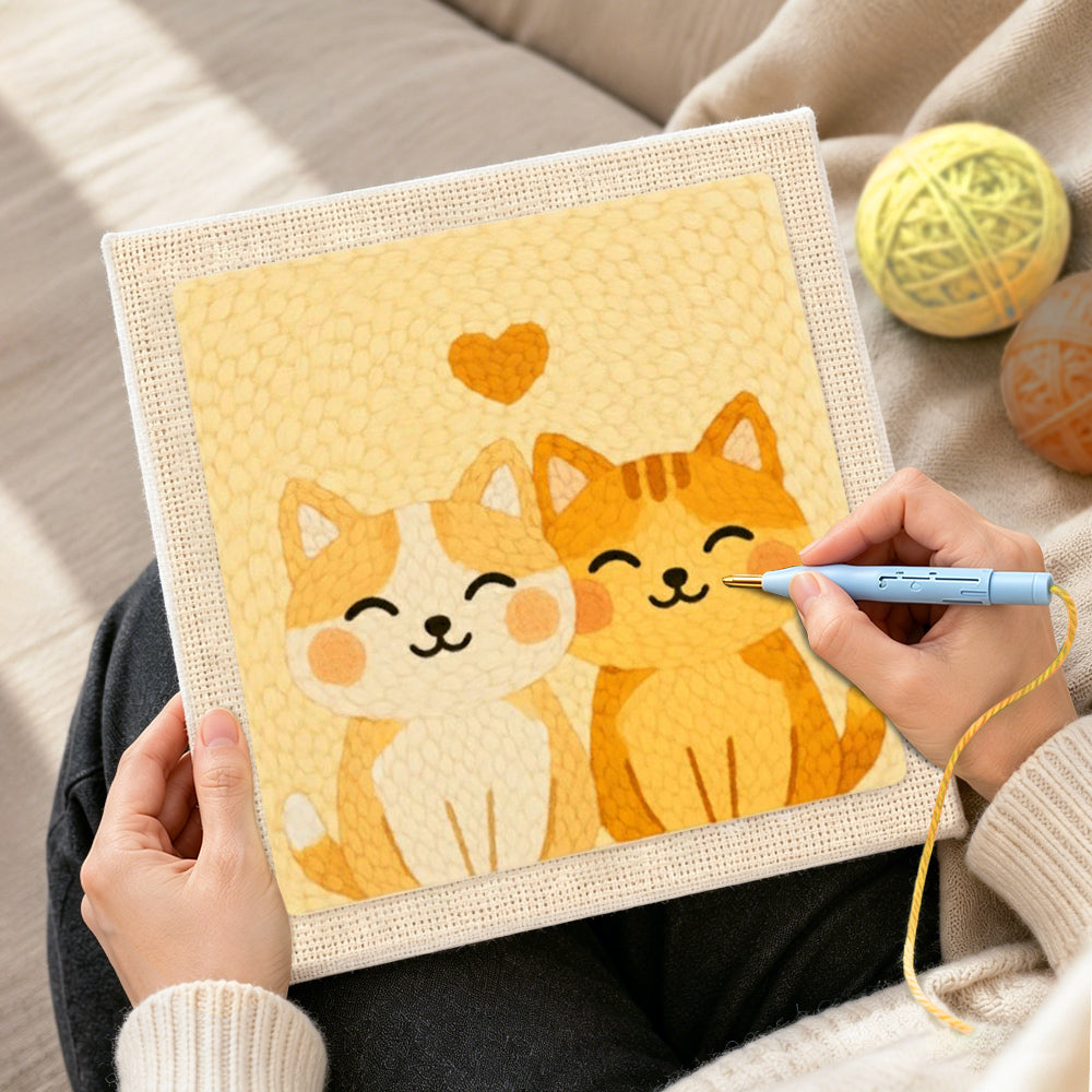 Creating handmade cat's best friend punch needle artwork