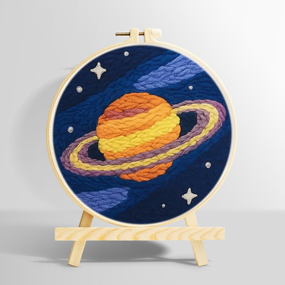 Celestial saturn punch needle kit for beginners