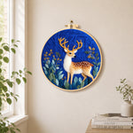 Charming spotted fawn needle felt wall art displayed in a bright home interior