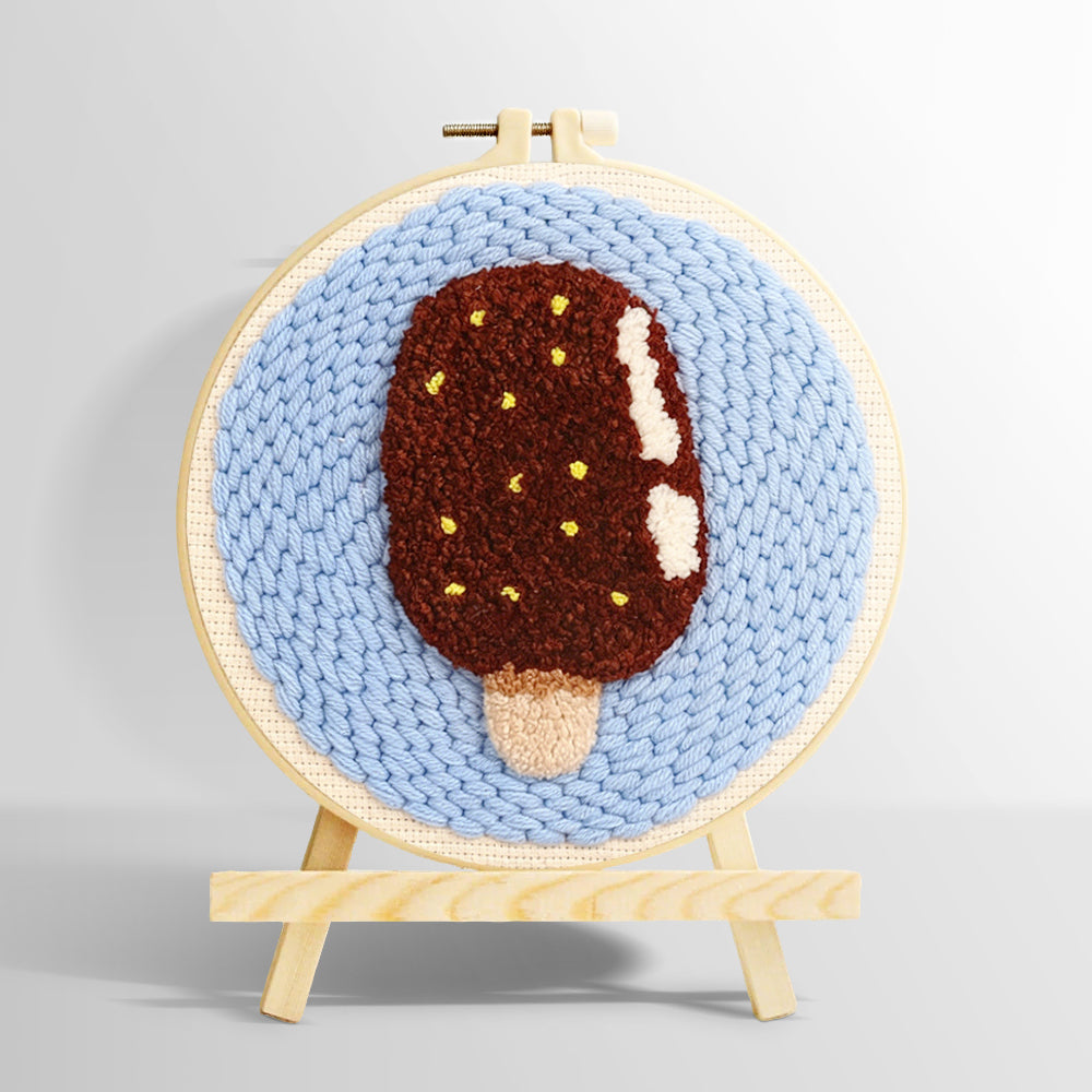 Chocolate ice cream punch needle kit for beginners