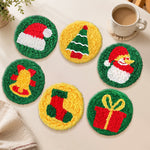 Christmas patterns punch needle coasters used for home decoration