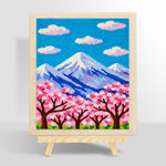 Cloudy sakura mountain punch needle kit for beginners