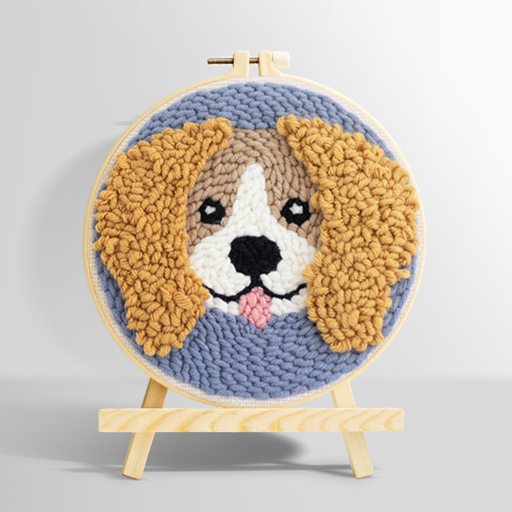 Cocker spaniel punch needle kit for beginners