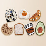 Coffee, croissant and toast punch needle coaster kit finished handmade coasters