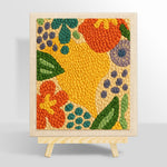 Colourful abstract botanical punch needle kit for beginners