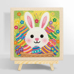 Colourful easter egg bunny punch needle kit for beginners