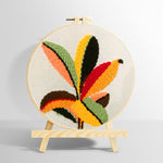 Colourful radial leaves punch needle kit for beginners
