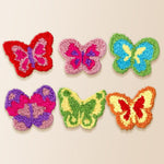 Colourful spring butterflies punch needle coaster kit finished handmade coasters