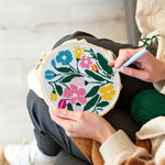 Creating handmade colourful summer blooms punch needle artwork