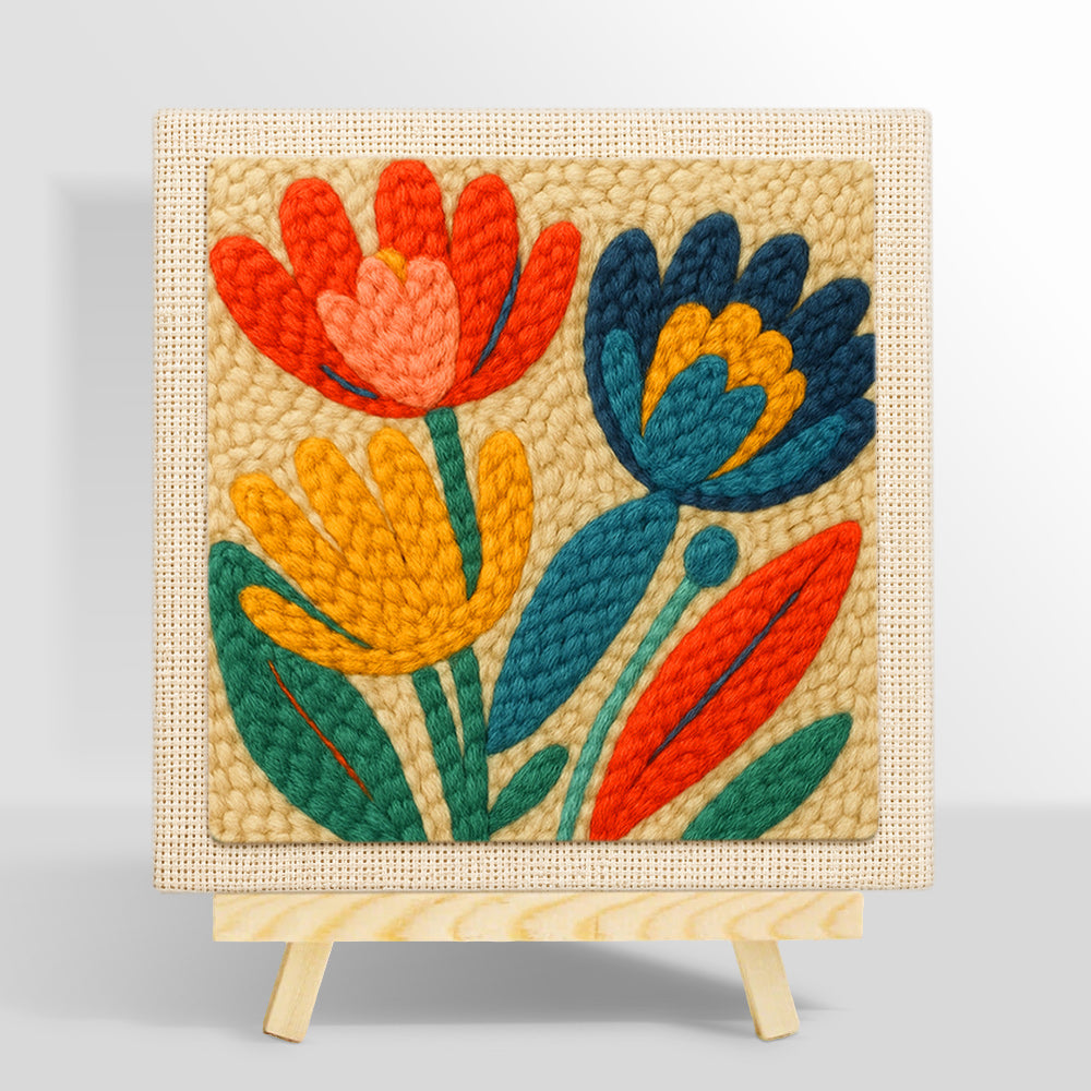 Colourful tulips punch needle kit for beginners