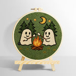 Cosy night camping ghosts punch needle kit for beginners