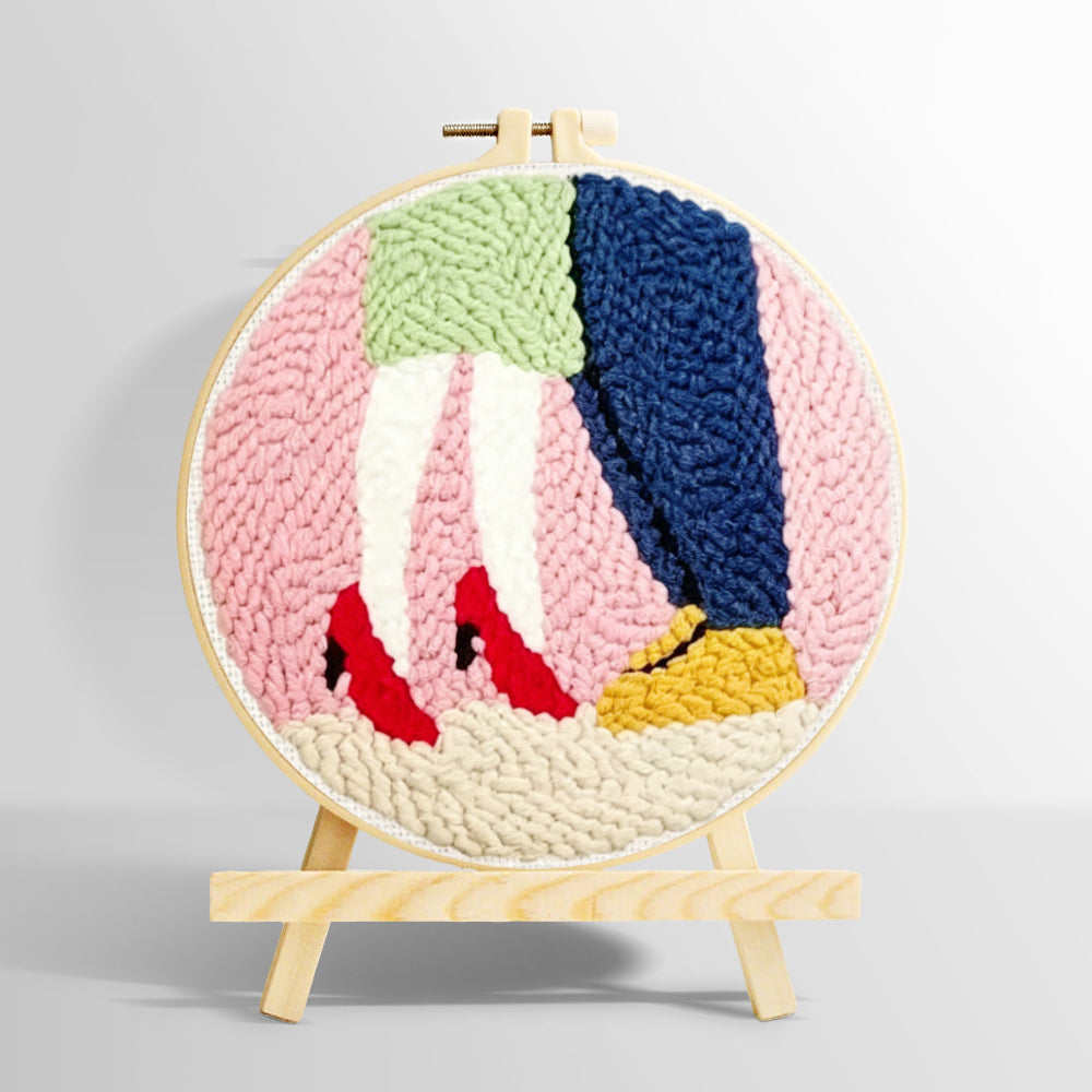 Couple embracing punch needle kit for beginners