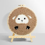 Cozy sheep punch needle kit for beginners