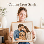Custom cross stitch kit made from your photo with a personalised handmade design