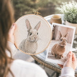 Handmade custom cross stitch artwork created from a meaningful pet photo