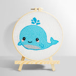 Cute baby whale punch needle kit for beginners