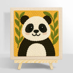 Cute bamboo panda punch needle kit for beginners