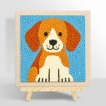 Cute brown puppy punch needle kit for beginners