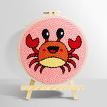 Cute cartoon crab punch needle kit for beginners